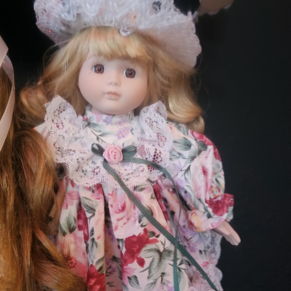 Floral Dress Porcelain Doll